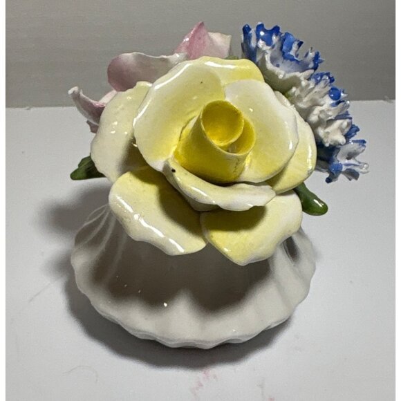 Radnor Bone China Floral Arrangement Blue Pink Yellow 3" - Picture 3 of 6